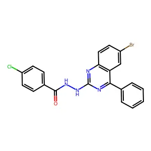 N'-(6-bromo-4-phenylquinazolin-2-yl)-4-chlorobenzohydrazide structure