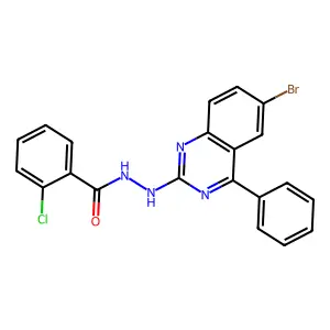 N'-(6-bromo-4-phenylquinazolin-2-yl)-2-chlorobenzohydrazide structure