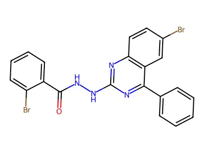 2-bromo-N'-(6-bromo-4-phenylquinazolin-2-yl)benzohydrazide structure
