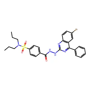 4-[[(6-bromo-4-phenylquinazolin-2-yl)amino]carbamoyl]-N,N-dipropylbenzenesulfonamide structure