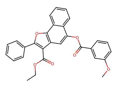 Ethyl 5-((3-methoxybenzoyl)oxy)-2-phenylnaphtho[1,2-b]furan-3-carboxylate structure
