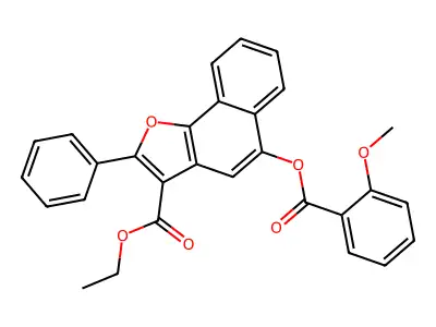 Ethyl 5-((2-methoxybenzoyl)oxy)-2-phenylnaphtho[1,2-b]furan-3-carboxylate structure