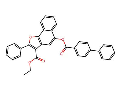 ethyl 5-(([1,1'-biphenyl]-4-carbonyl)oxy)-2-phenylnaphtho[1,2-b]furan-3-carboxylate structure
