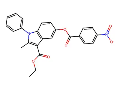 Ethyl 2-methyl-5-(4-nitrobenzoyl)oxy-1-phenylindole-3-carboxylate structure