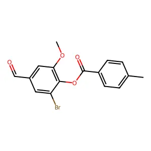 2-Bromo-4-formyl-6-methoxyphenyl 4-methylbenzoate structure