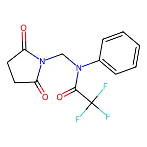 N-[(2,5-dioxopyrrolidin-1-yl)methyl]-2,2,2-trifluoro-N-phenylacetamide structure