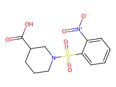 1-[(2-Nitrophenyl)sulfonyl]piperidine-3-carboxylic acid structure