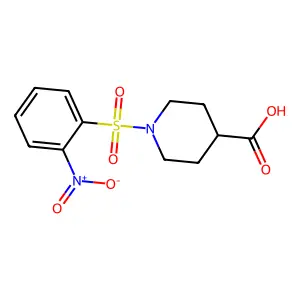 1-[(2-Nitrophenyl)sulfonyl]piperidine-4-carboxylic acid structure