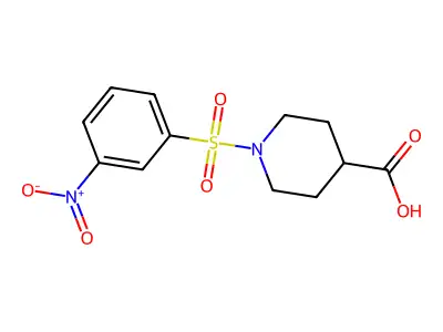 1-[(3-Nitrophenyl)sulfonyl]piperidine-4-carboxylic acid structure