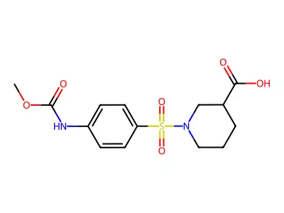 1-[4-(methoxycarbonylamino)phenyl]sulfonylpiperidine-3-carboxylic Acid structure