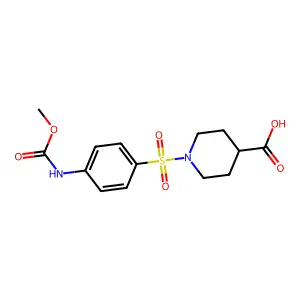 1-(4-Methoxycarbonylamino-benzenesulfonyl)-piperidine-4-carboxylic acid structure