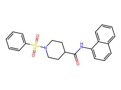1-(benzenesulfonyl)-N-(naphthalen-1-yl)piperidine-4-carboxamide structure