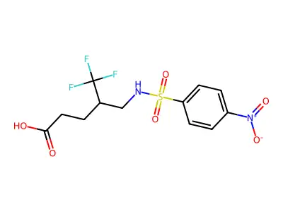 5,5,5-Trifluoro-4-[[(4-nitrophenyl)sulfonylamino]methyl]pentanoic acid structure