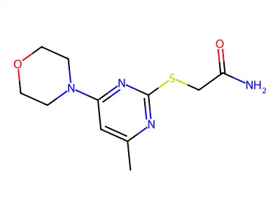 2-(4-Methyl-6-morpholin-4-ylpyrimidin-2-yl)sulfanylacetamide structure