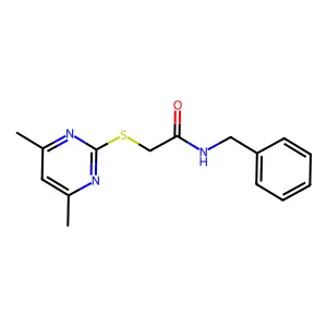 N-benzyl-2-[(4,6-dimethylpyrimidin-2-yl)sulfanyl]acetamide structure
