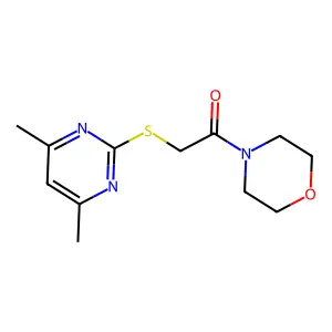 2-((4,6-Dimethylpyrimidin-2-yl)thio)-1-morpholinoethanone structure