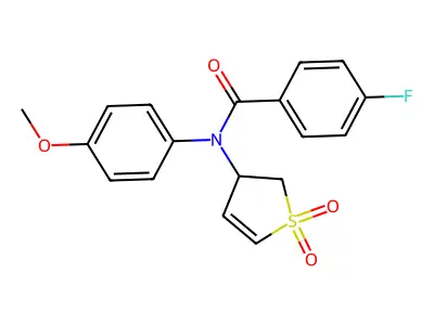 N-(1,1-dioxo-2,3-dihydrothiophen-3-yl)-4-fluoro-N-(4-methoxyphenyl)benzamide structure