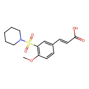 (2E)-3-[4-Methoxy-3-(piperidin-1-ylsulfonyl)phenyl]acrylic acid structure