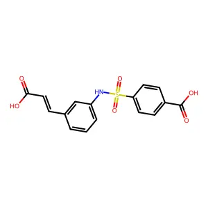 4-[[[3-(2-Carboxyethenyl)phenyl]amino]sulfonyl]benzoic acid structure