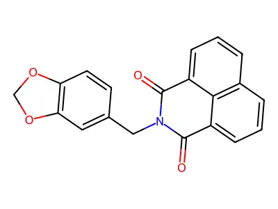 2-(1,3-benzodioxol-5-ylmethyl)-1H-benzo[de]isoquinoline-1,3(2H)-dione structure