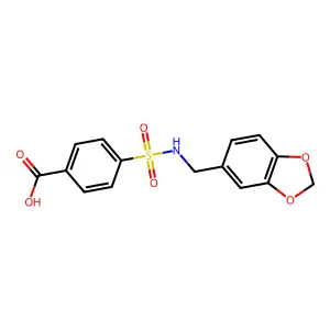 4-(1,3-Benzodioxol-5-ylmethylsulfamoyl)benzoic acid structure