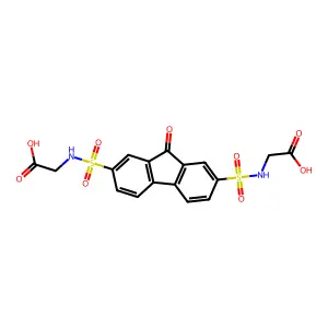 2-[[7-(Carboxymethylsulfamoyl)-9-oxofluoren-2-yl]sulfonylamino]acetic acid structure