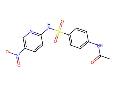 N-[4-[(5-nitropyridin-2-yl)sulfamoyl]phenyl]acetamide structure