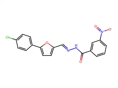(E)-N'-((5-(4-chlorophenyl)furan-2-yl)methylene)-3-nitrobenzohydrazide structure