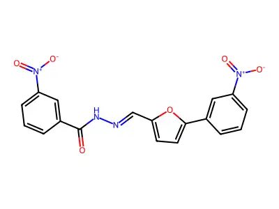 3-nitro-N-[(E)-[5-(3-nitrophenyl)furan-2-yl]methylideneamino]benzamide structure