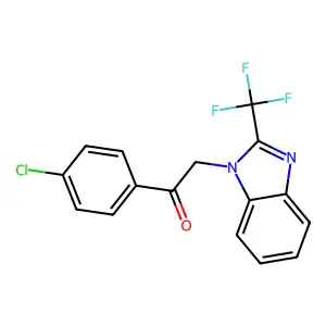 1-(4-chlorophenyl)-2-[2-(trifluoromethyl)-1H-benzimidazol-1-yl]ethanone structure
