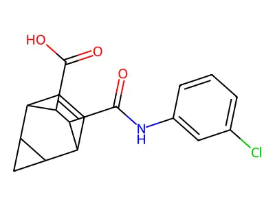 7-[(3-Chloroanilino)carbonyl]tricyclo[3.2.2.0~2,4~]non-8-ene-6-carboxylic acid structure