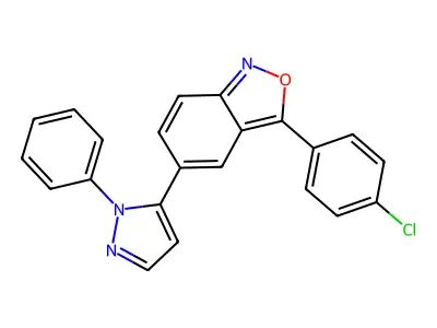 3-(4-chlorophenyl)-5-(1-phenyl-1H-pyrazol-5-yl)-2,1-benzisoxazole structure