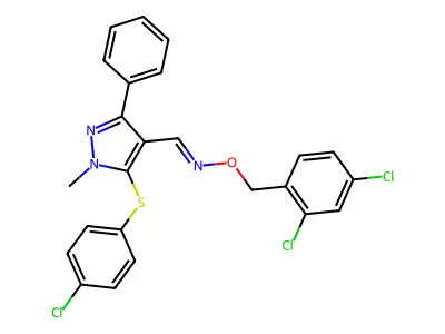 ({5-[(4-CHLOROPHENYL)SULFANYL]-1-METHYL-3-PHENYLPYRAZOL-4-YL}METHYLIDENE)[(2,4-DICHLOROPHENYL)METHOXY]AMINE structure
