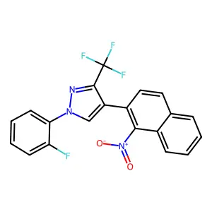 1-(2-fluorophenyl)-4-(1-nitronaphthalen-2-yl)-3-(trifluoromethyl)-1H-pyrazole structure