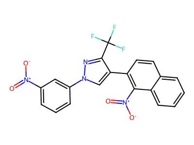 4-(1-Nitronaphthalen-2-yl)-1-(3-nitrophenyl)-3-(trifluoromethyl)pyrazole structure