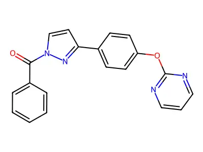 phenyl{3-[4-(2-pyrimidinyloxy)phenyl]-1H-pyrazol-1-yl}methanone structure