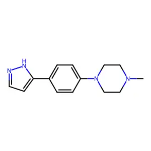 1-methyl-4-[4-(1H-pyrazol-5-yl)phenyl]piperazine structure