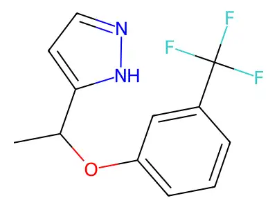 5-{1-[3-(trifluoromethyl)phenoxy]ethyl}-1H-pyrazole structure