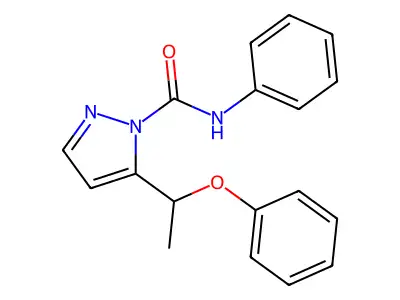 5-(1-phenoxyethyl)-N-phenyl-1H-pyrazole-1-carboxamide structure