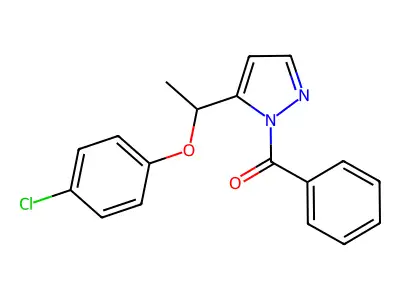 {5-[1-(4-chlorophenoxy)ethyl]-1H-pyrazol-1-yl}(phenyl)methanone structure