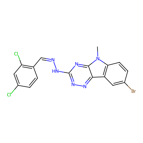 (2Z)-1-{8-BROMO-5-METHYL-5H-[1,2,4]TRIAZINO[5,6-B]INDOL-3-YL}-2-[(2,4-DICHLOROPHENYL)METHYLIDENE]HYDRAZINE structure