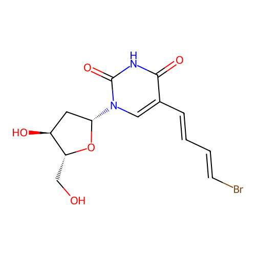 5-[(1E,3E)-4-bromo-1,3-butadienyl]-2'-deoxyuridine structure