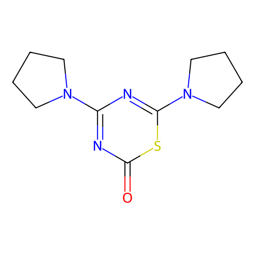 4,6-Di(1-pyrrolidinyl)-2H-1,3,5-thiadiazin-2-one structure