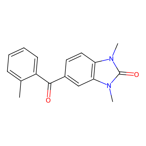 1,3-dimethyl-5-[(2-methylphenyl)carbonyl]-1,3-dihydro-2H-benzimidazol-2-one structure