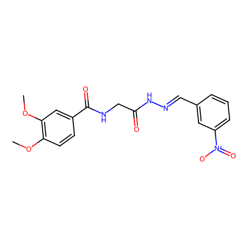 3,4-Dimethoxy-N-(2-(2-(3-nitrobenzylidene)hydrazino)-2-oxoethyl)benzamide structure