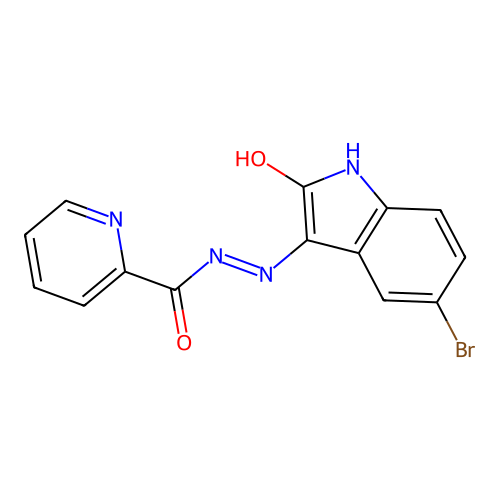 (Z)-N'-(5-bromo-2-oxoindolin-3-ylidene)picolinohydrazide structure