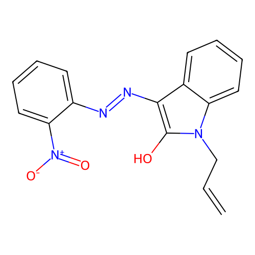 1-Allyl-3-[(2-nitro-phenyl)-hydrazono]-1,3-dihydro-indol-2-one structure
