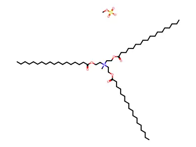 Methyltris(2-((1-oxooctadecyl)oxy)ethyl)ammonium methyl sulphate structure