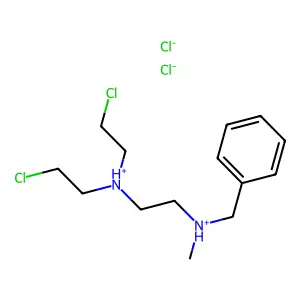Ethylenediamine, N-benzyl-N',N'-bis(2-chloroethyl)-N-methyl-, dihydrochloride structure