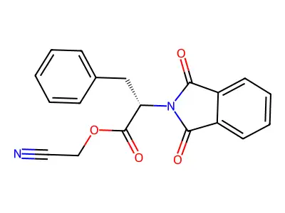 cyanomethyl (2S)-2-(1,3-dioxoisoindol-2-yl)-3-phenylpropanoate structure